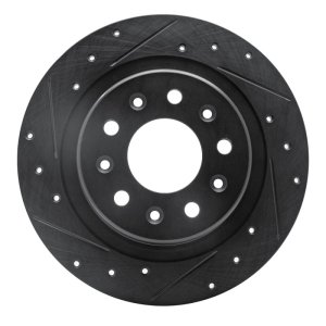 Buick Envista Brake Rotor (1) - Rear Left - R1 Concepts - Drilled & Slotted - Black - `16-`25